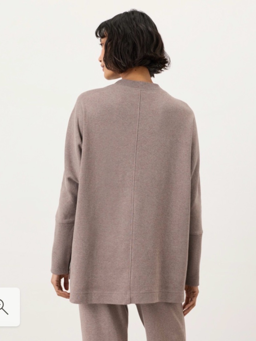 Long-Sleeve Crew Tunic Sweater - Deep Taupe Heather - Picture 4 of 8